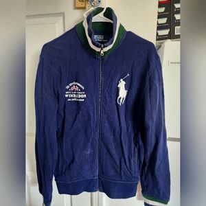 Polo Ralph Lauren Blue Zip Up Track Jacket. "125th Anniversity Wimbledon" Tennis
